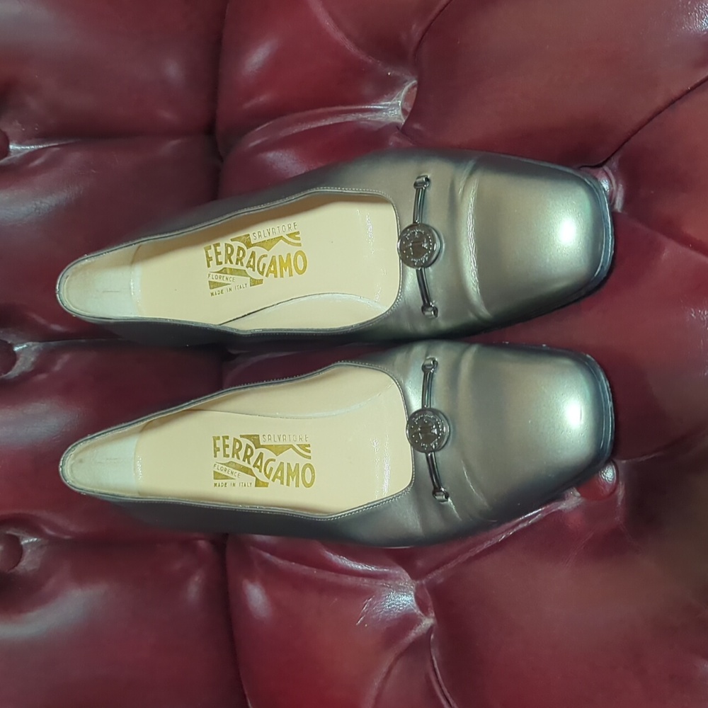 Ferragamo pumps, square heel EUC 8.5